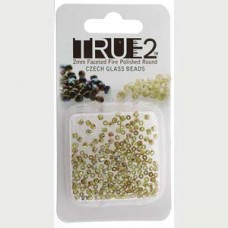 Fire Polish True 2mm Olive Brown Rainbow Aprx 2gm