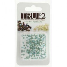 Fire Polish True 2mm Aqua Celsian Aprx 2gm