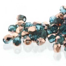 Fire Polish True 2mm Aqua Capri Gold-600 Pcs/bg-loose