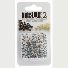 Fire Polish True 2mm Aqua Capri Gold Aprx 2gm