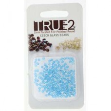 Fire Polish True 2mm Aqua Ab Aprx 2gm