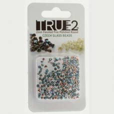 Fire Polish True 2mm Aqua Copper Rnbw Aprx 2gm