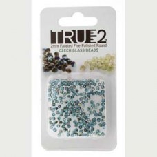 Fire Polish True 2mm Aqua Graphite Rnbw Aprx 2gm