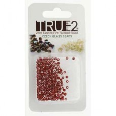 Fire Polish True 2mm Red Wine Aprx 2gm