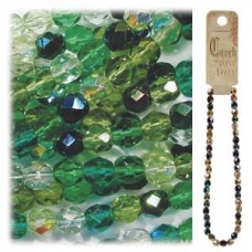 Fire Polish 4mm Ever Green-100 Bds/ Str