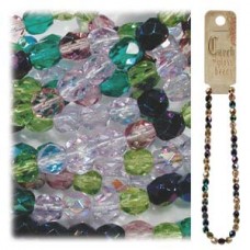 Fire Polish 4mm Strwbry Field-100 Bds/ Str