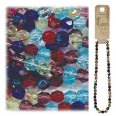 Fire Polish 4mm Gem Tones-100 Bds/ Str