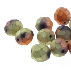 Fire Polish 4mm Matt Cali Gold Rush 40 Bds/st 10st/bg