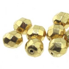 Fire Polish 4mm Bright Gold-38/strand