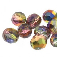 Fire Polish 4mm Magic Red- Yellow 40bds/st 10st/bg