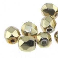 4mm Round Gold 38 Bds Per Strand