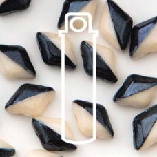 Gemduo 8x5mm Duet Blk/wht Beige Lstr 8+ Gm/tb