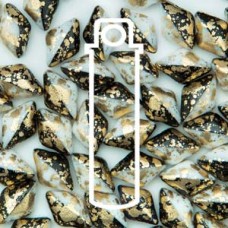 Gemduo 8x5mm Gold Splash Black/white 8+ Gm/tb