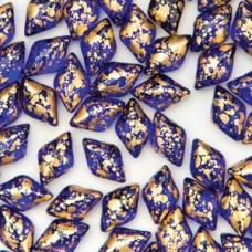 Gemduo 8x5mm Gold Splash Cobalt Tr 100 Gm/bg