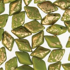 Gemduo 8x5mm Gold Splash Wasabi Opq 100 Gm/bg
