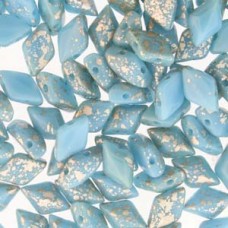 Gemduo 8x5mm Silver Splash Blue Turq 100 Gm/bg