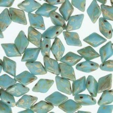 Gemduo 8x5mm Turquoise Blue Picasso 100 Gm/bg