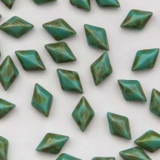 Gemduo 8x5mm Turquoise Green Dk Trav 100 Gm/bg