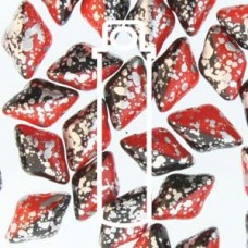 Gemduo 8x5mm Duet Red Black Slv Splash 8+ Gm/tb