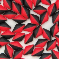 Gemduo 8x5mm Duet Red Black Matt 100 Gm/bg