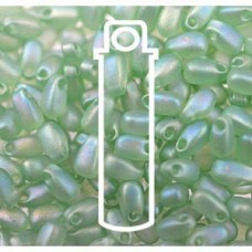 Long Drop 3 X 5.5mm Sea Glass Green Matte-apprx 25 Gm/tb (2134F)