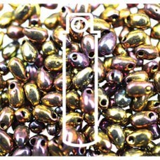 Long Drop 3 X 5.5mm Gold/violet Metallic-apprx 25 Gm/tb (462)