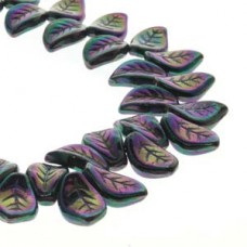 Leaf 12x7mm Purple Iris Prcd Per 100