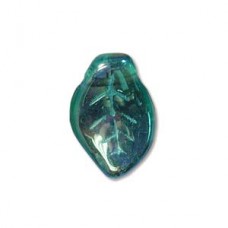 Leaf 9x14mm Teal Ab Fire Prcd Per 100