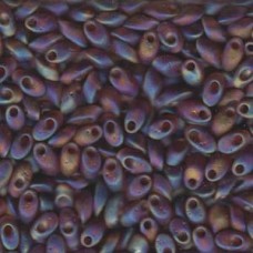 Long Magatama 4x7mm Matte Tr Dk Topaz-100gm (134FR)