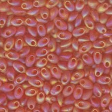 Long Magatama 4x7mm Matte Tr Orange Ab-100gm (138FR)