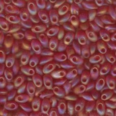 Long Magatama 4x7mm Matte Tr Red Orng Ab-100gm (140FR)