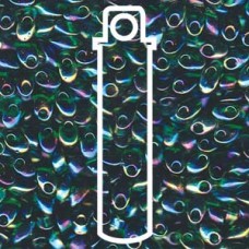 Long Magatama 4x7mm Trans Green Luster-8.5 Gm/tb (179)