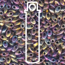 Long Magatama 4x7mm Metallic Purple Gold Iris-8.5 Gm/tb (188)