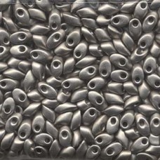 Long Magatama 4x7mm Matte Met Silver-50 Gm Bag (190F)