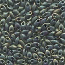 Long Magatama 4x7mm Matte Met Patina Iris-100gm (2008)