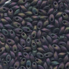 Long Magatama 4x7mm Gunmetal Rnbw Frosted Ab-100 Gm Bag (2053)