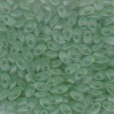 Long Magatama 4x7mm Matte Sea Glass Grn-100gm (2104F)