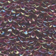 Long Magatama 4x7mm Fuchsia Lnd Smky Amy Ab-100gm (2170)