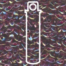 Long Magatama 4x7mm Fuchsia Lnd Smky Amy Ab-aprx 8.5gm (2170)