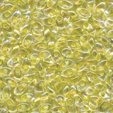 Long Magatama 4x7mm Crystal Lined Lt Yellow Ab-100 Gm Bag (273)