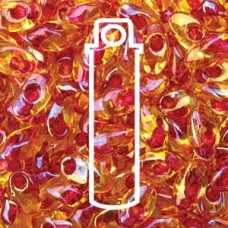 Long Magatama 4x7mm Dk Pink/lined Amber-8.5 Gm/tb (363)