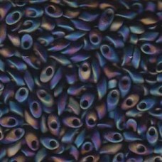 Long Magatama 4x7mm Matte Black Ab-100gm (401FR)