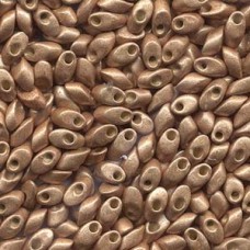 4x7mm Long Magatama Durac Galv Matte Champagne250gm (4204F)