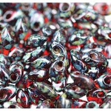 Long Magatama 4x7mm Picasso Garnet Trans-100 Gm/bg (4504)