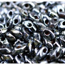 Long Magatama 4x7mm Picasso Smoky Black Luster-100 (4511L)