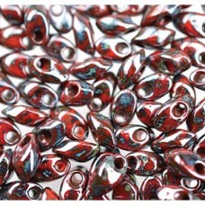 Long Magatama 4x7mm Picasso Op Red Garnet Luster-100 Gm/bg (4513L)