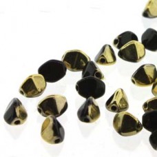 Pinch Bead 7mm Jet Amber-25bds/st-6st/bg