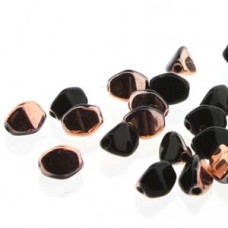Pinch Bead 7mm Jet Capri Gold-25bds/st-6st/bg