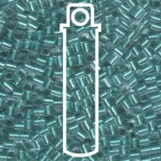 Lt Teal Lined Crystal Miyuki 3mm Cubes Aprx 20gm/tb (2605)