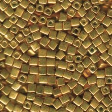 Miyuki 4mm Squares 250 Grams Metallic Gold (1053)